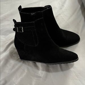 Alex Marie Buckled Wedge Booties